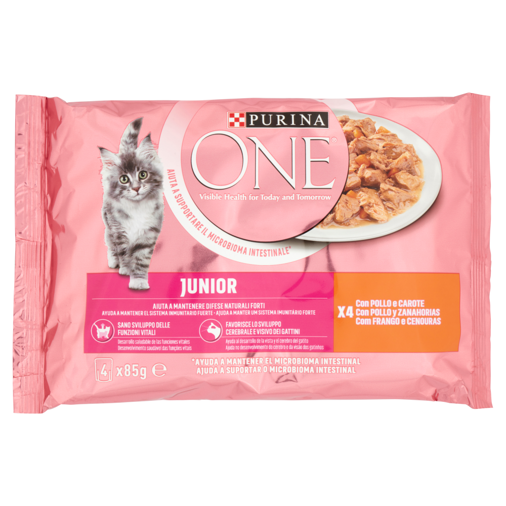 PURINA ONE GATTO 4X85GR.JUNIOR POLLO