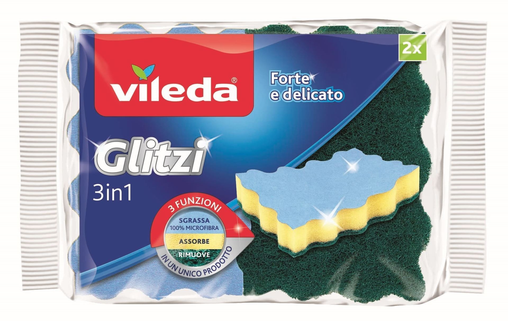 VILEDA GLITZI 3IN1 2PZ SPUGNA+RETINA 128
