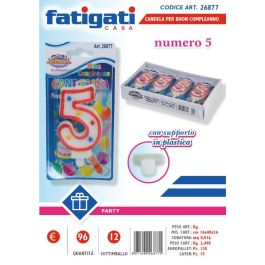 FATIGATI CANDELINE COMPLEANNO NUMERO 5