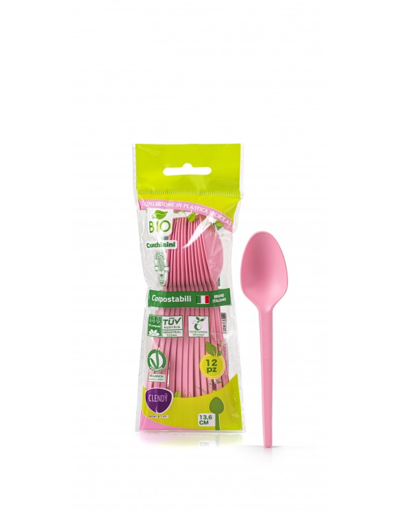 CLENDY BIO CUCCHIAINI 12PZ ROSA