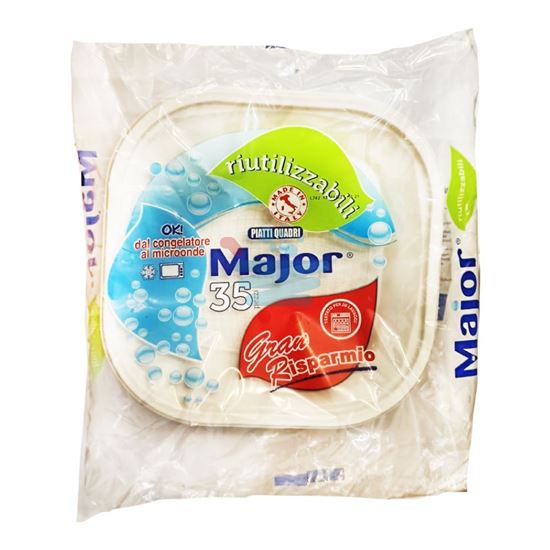 MAJOR PIATTI RIUTILIZZABILI 35PZ QUADRO