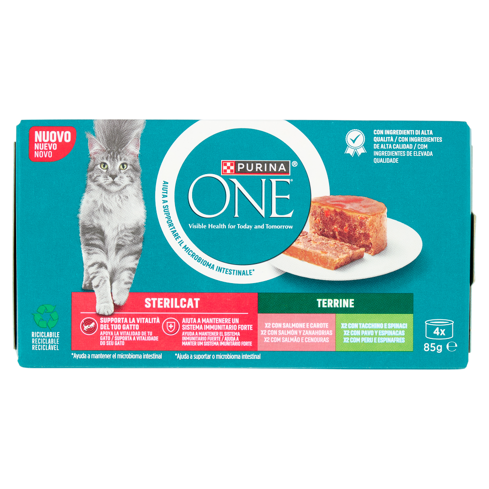 PURINA ONE STERILCAT 4X85GR.SALM/TACCH