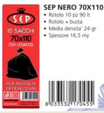 SACC.N.U.DOLI'S DIFF.70X110 10PZ TRASPAR