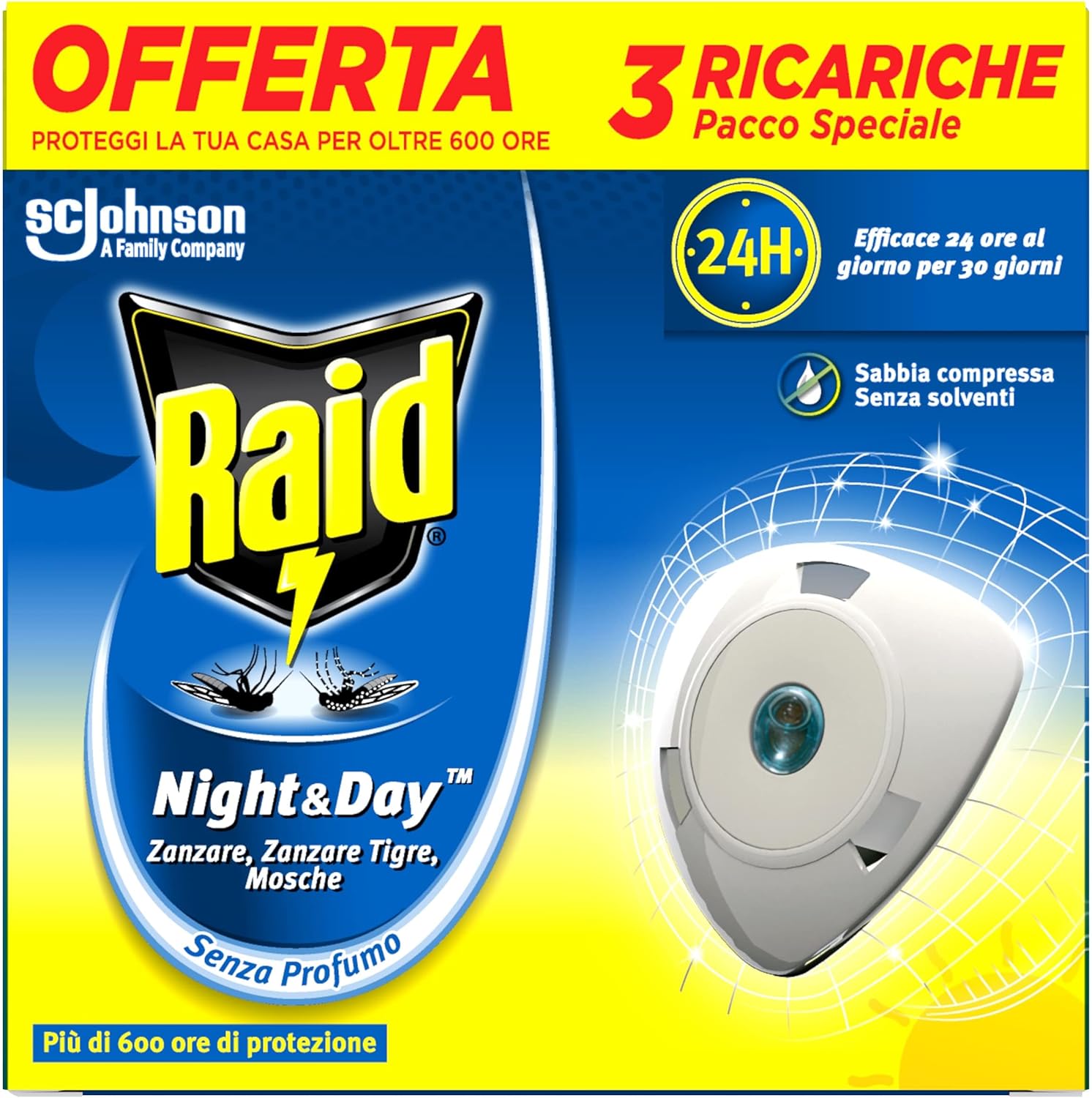 RAID ANTIZANZ.NIGHT&DAY COMPL+RICARICA