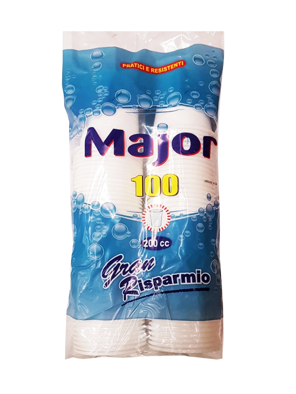 MAJOR BICCH.ACQUA 200CC 100PZ BIANCHI