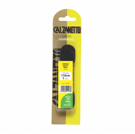 CALZANETTO STRINGHE PIATTE 1P.110CM NERO