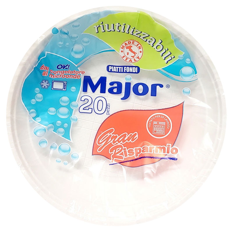 MAJOR PIATTI RIUTILIZZABILI 45PZ FONDO