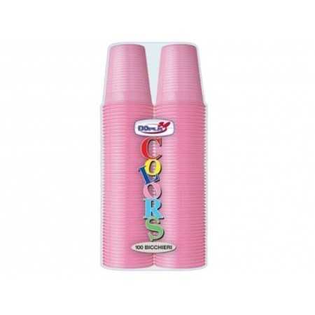 DOPLA BICCHIERI 200CC 100PZ ROSA