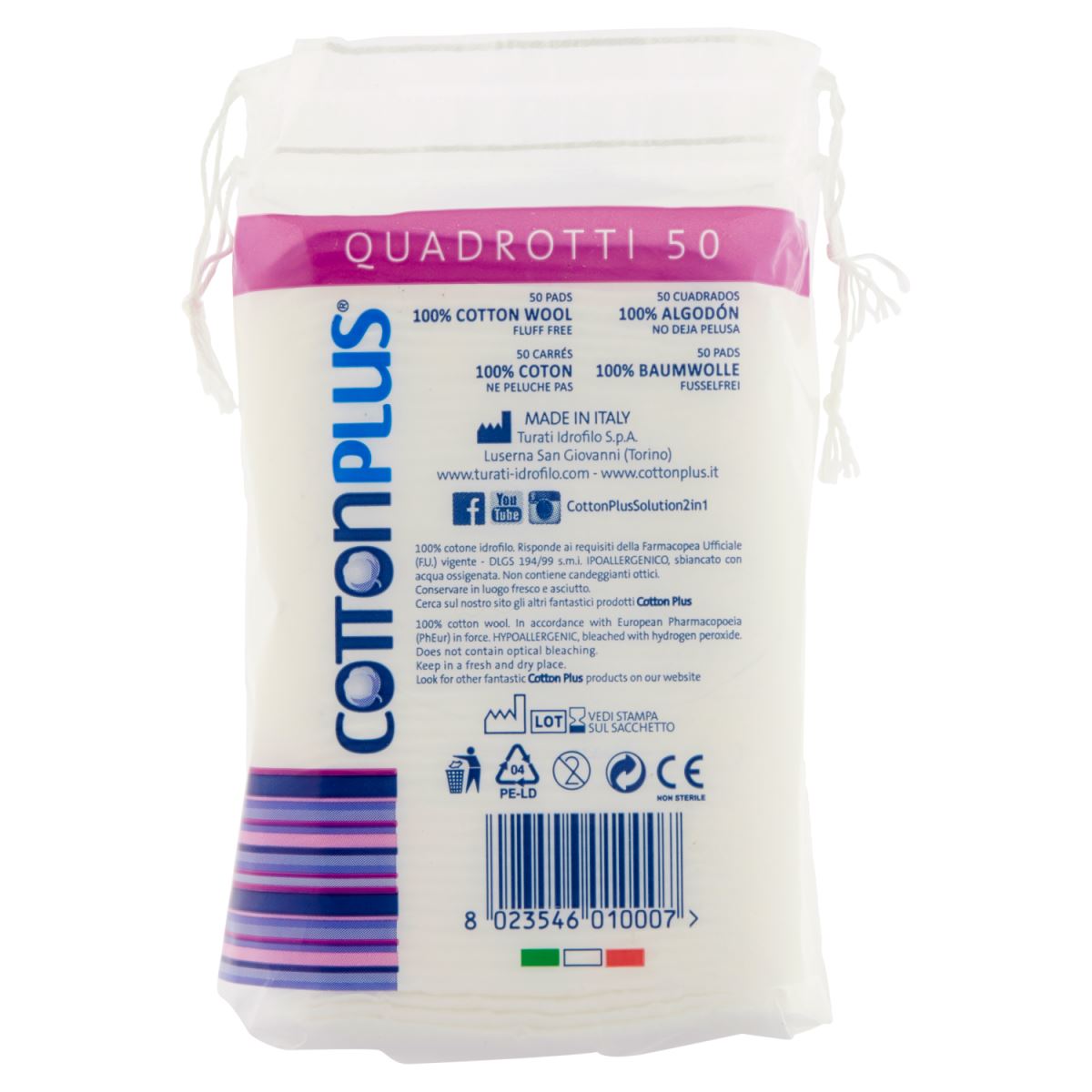 COTTON PLUS DUAL QUADROTTI MAXI 50PZ